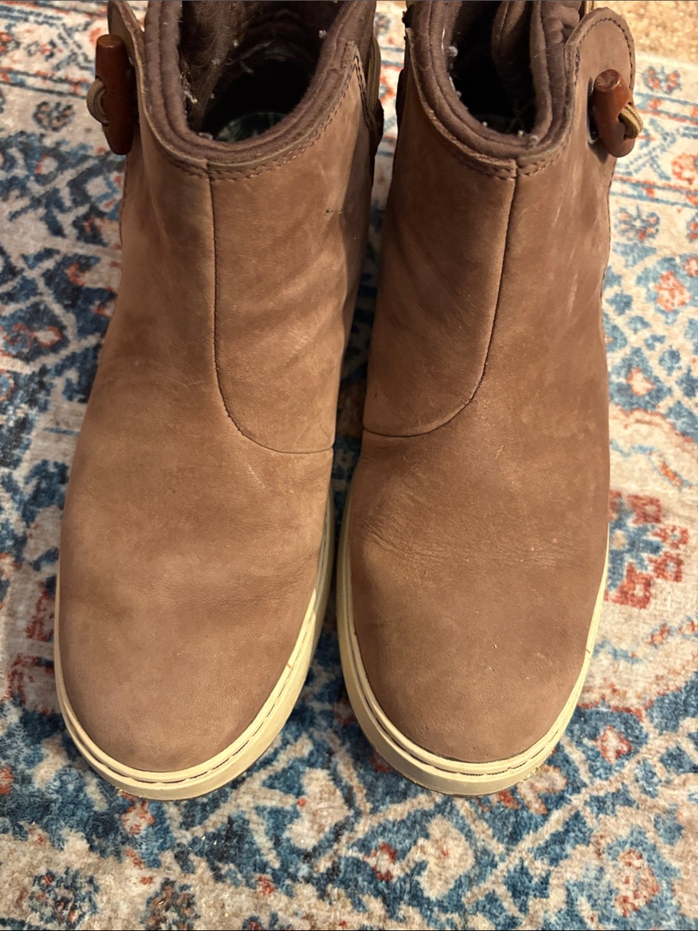 Women’s LL Bean Brown Leather Slip-On Casual Boots - Picture 3 of 6